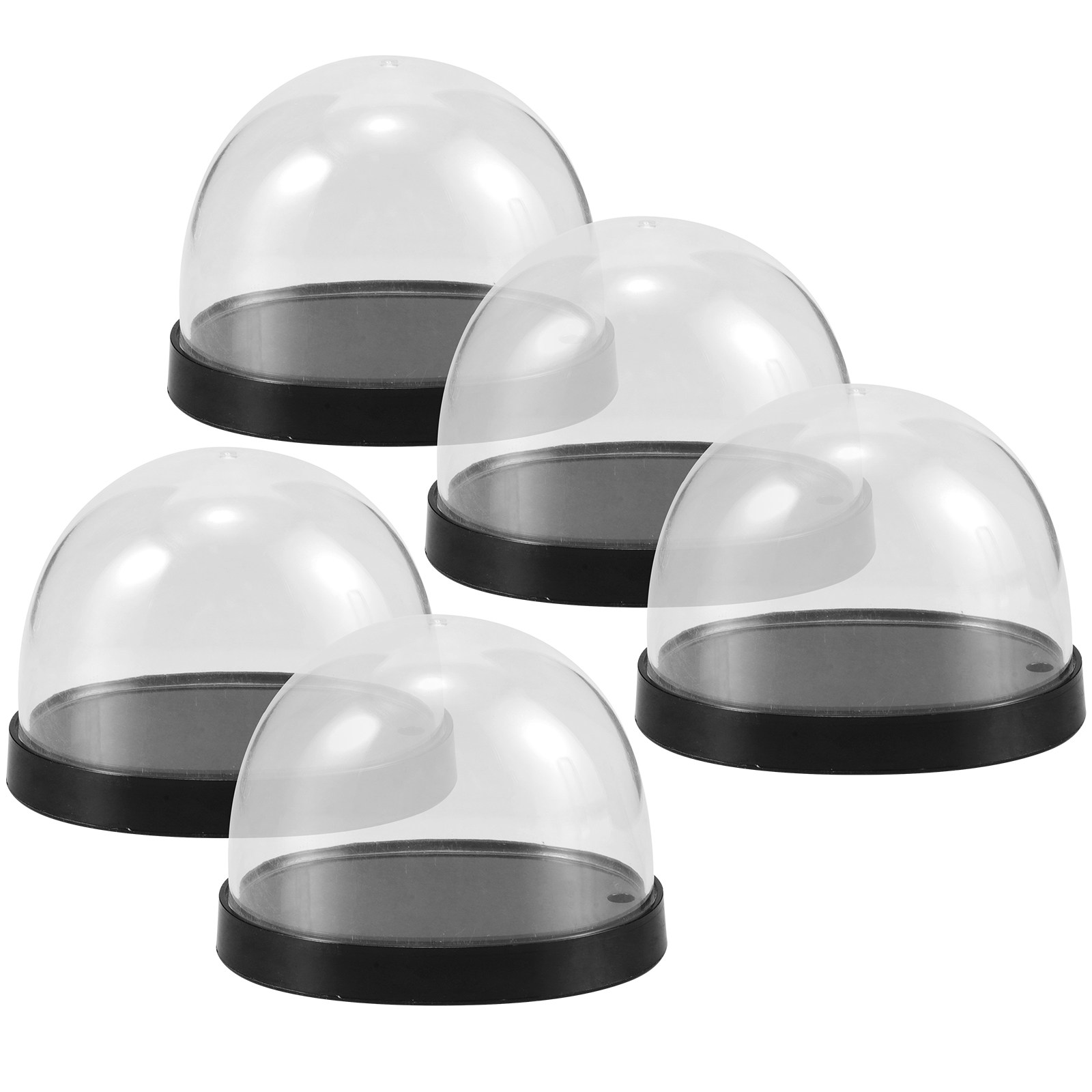 Plastic Dome Clear - 5Sets Glass Cloche Dome High Transparency
