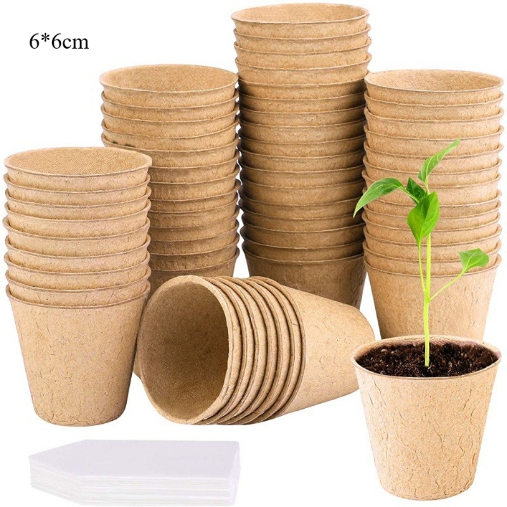 Peat Pellet Tray - 50PCS Biodegradable Plant Starter Pots with