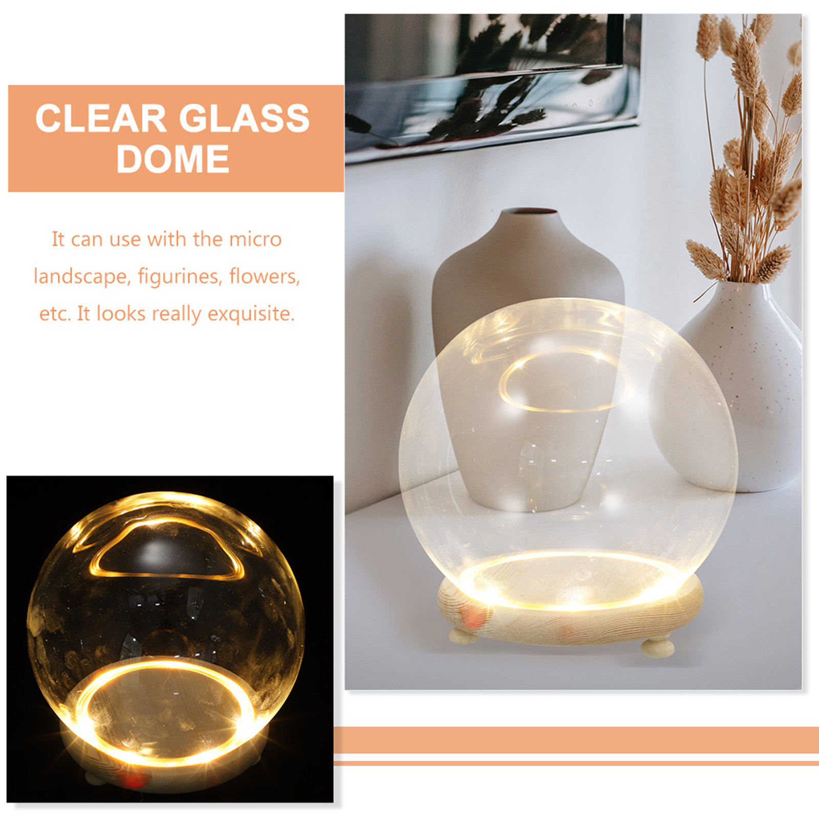 Clear Glass Dome Display Case  - đánh giá và giá Plastic Dome Clear