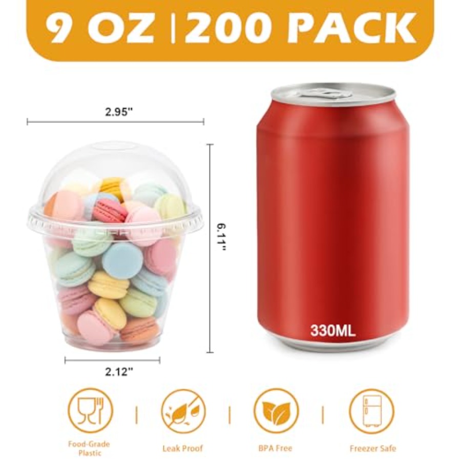 200 Pack 9 oz Clear Plastic Cu - đánh giá và giá Plastic Dome Clear