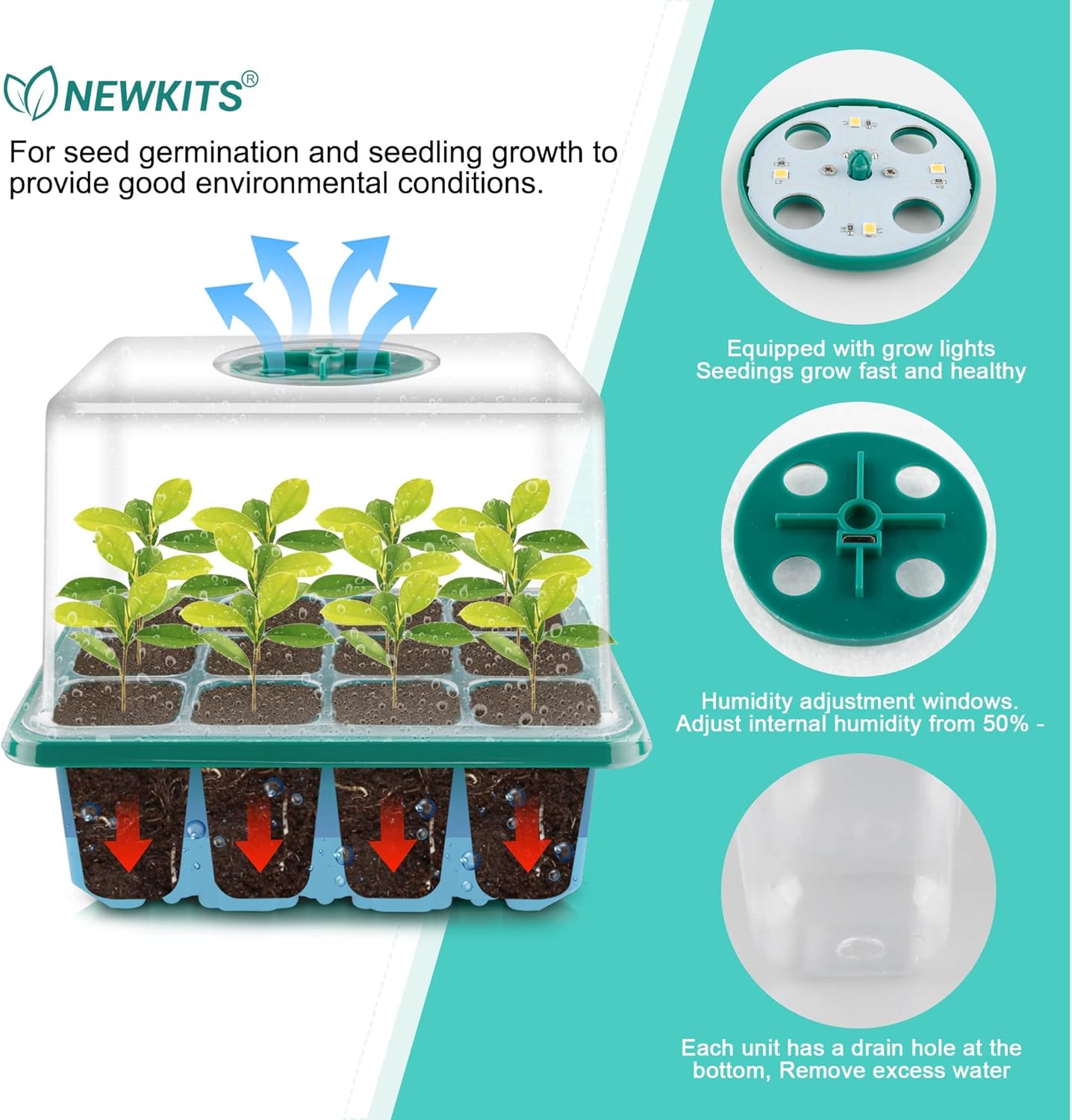 Seed Starter Tray with Grow Li - đánh giá và giá Humidity Dome Kit