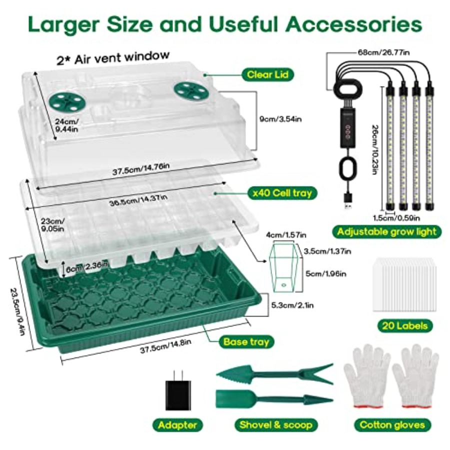 Seed Starter Tray with Grow Li - đánh giá và giá Humidity Dome Kit