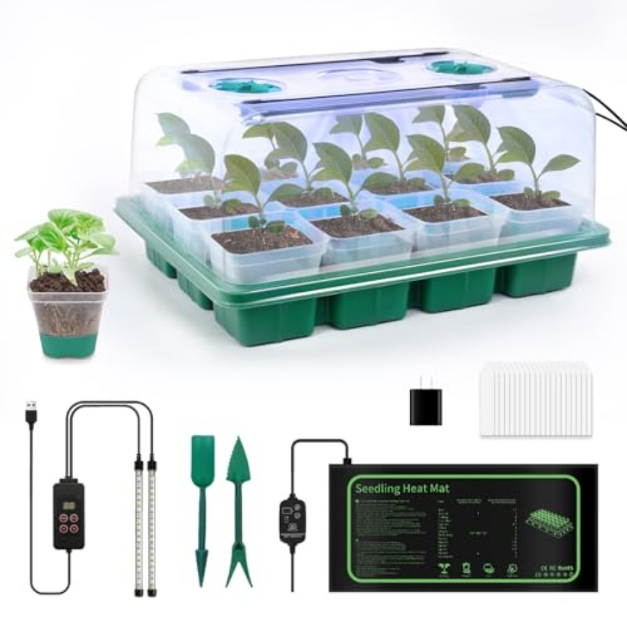 Seed Starter Kit with Grow Lig - đánh giá và giá Humidity Dome Kit