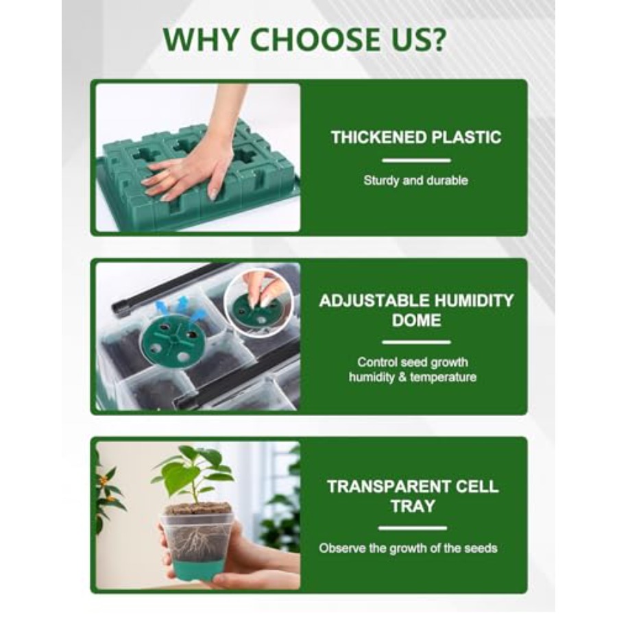 Seed Starter Kit with Grow Lig - đánh giá và giá Humidity Dome Kit