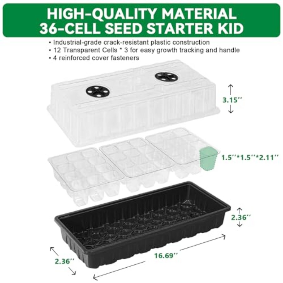 Seed Starter Tray with Grow Li - đánh giá và giá Humidity Dome Kit