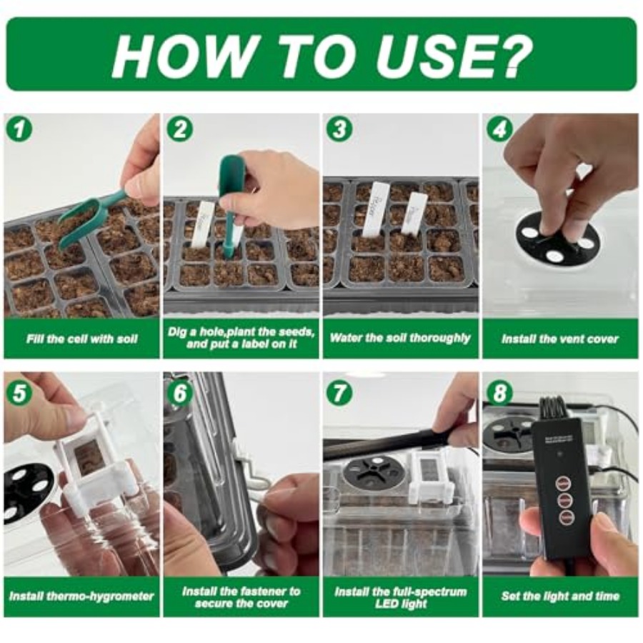Seed Starter Tray with Grow Li - đánh giá và giá Humidity Dome Kit