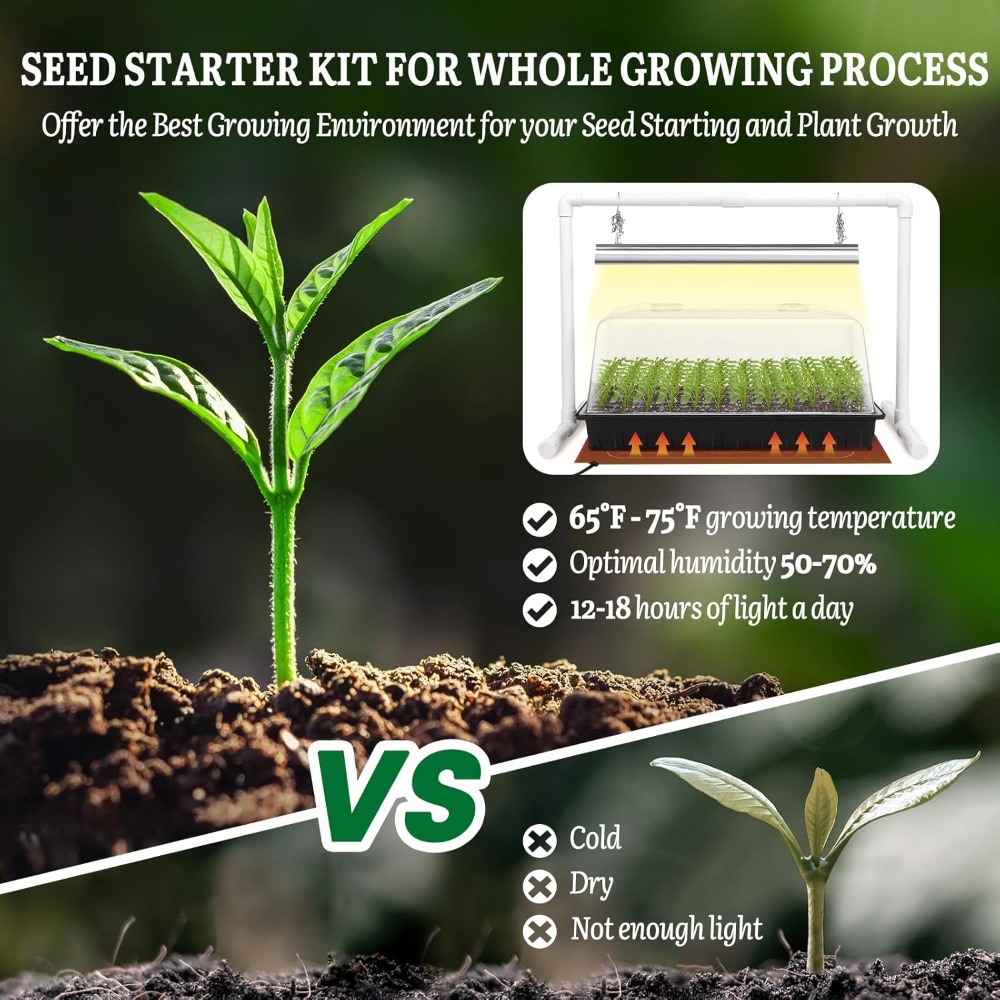 Seed Starter Kit with Grow Lig - đánh giá và giá Humidity Dome Kit