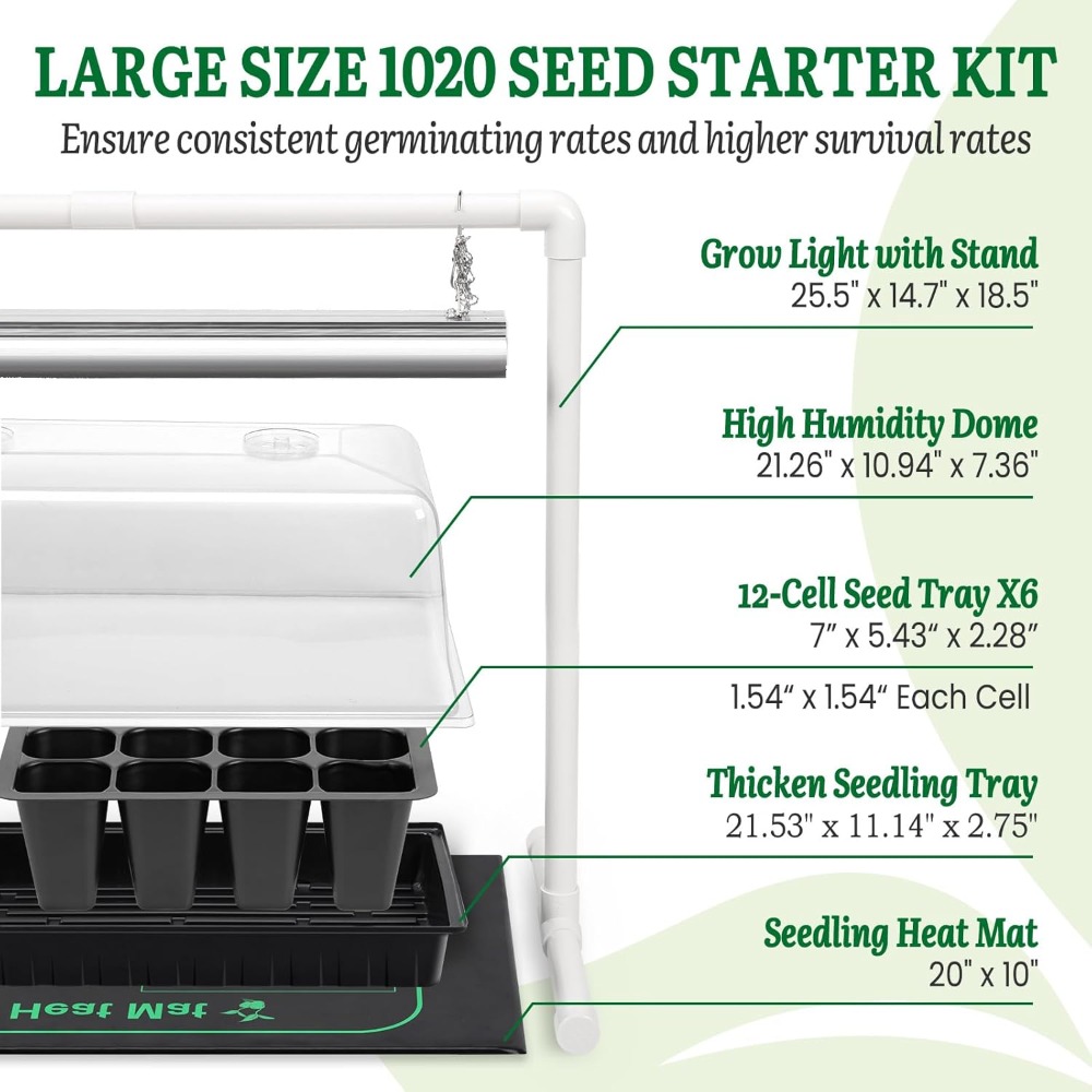 Seed Starter Kit with Grow Lig - đánh giá và giá Humidity Dome Kit