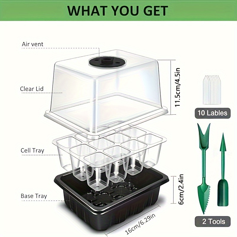 Seedling Starter Kit 1/2/3 Set - đánh giá và giá Humidity Dome Kit