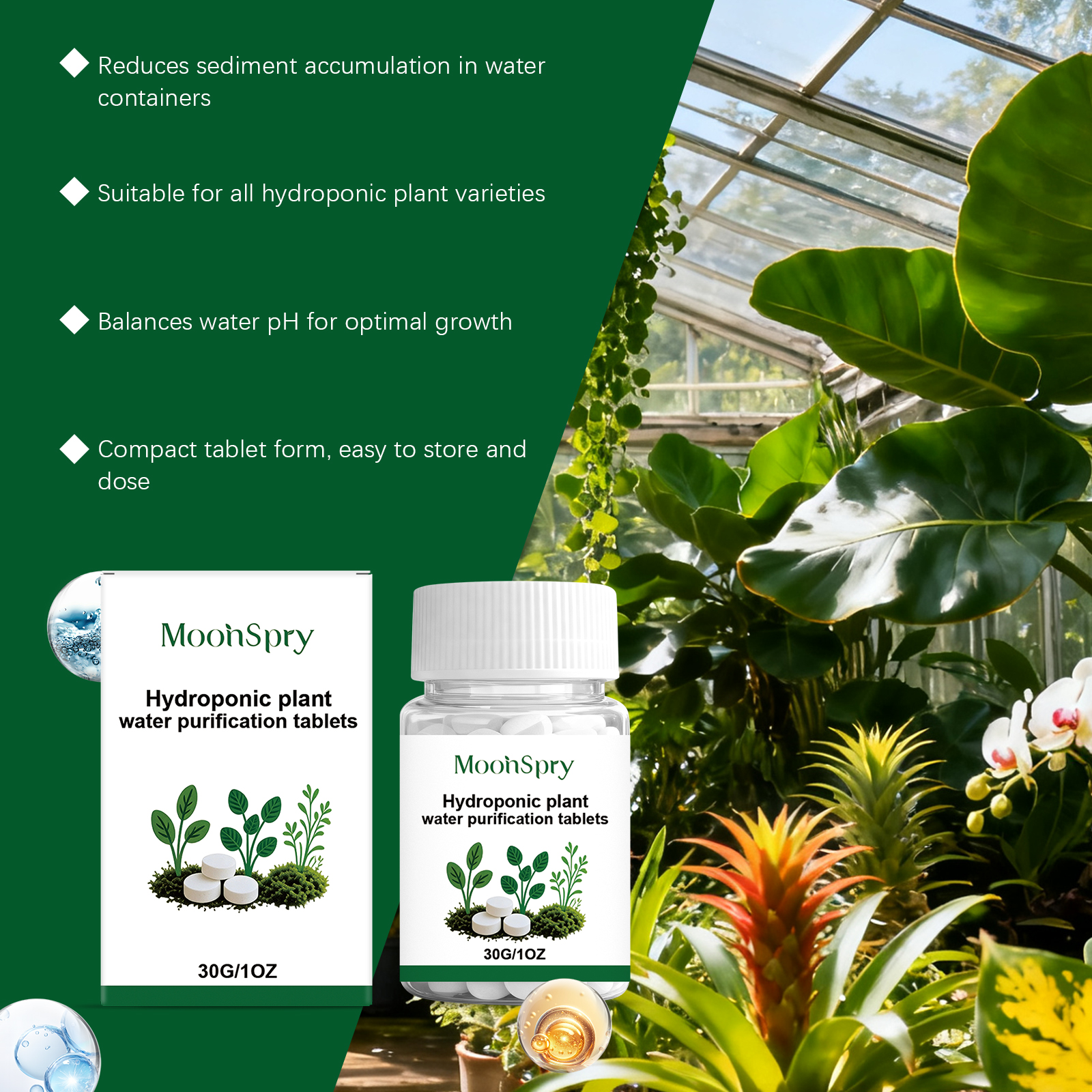Moonspry Hydroponic Water Puri - đánh giá và giá Rooting Hormone Powder