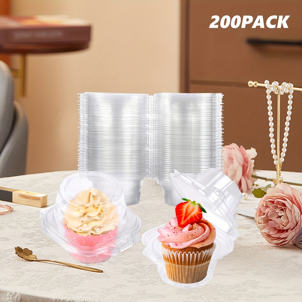 200-Piece Stackable Cupcake Co - đánh giá và giá Plastic Dome Clear