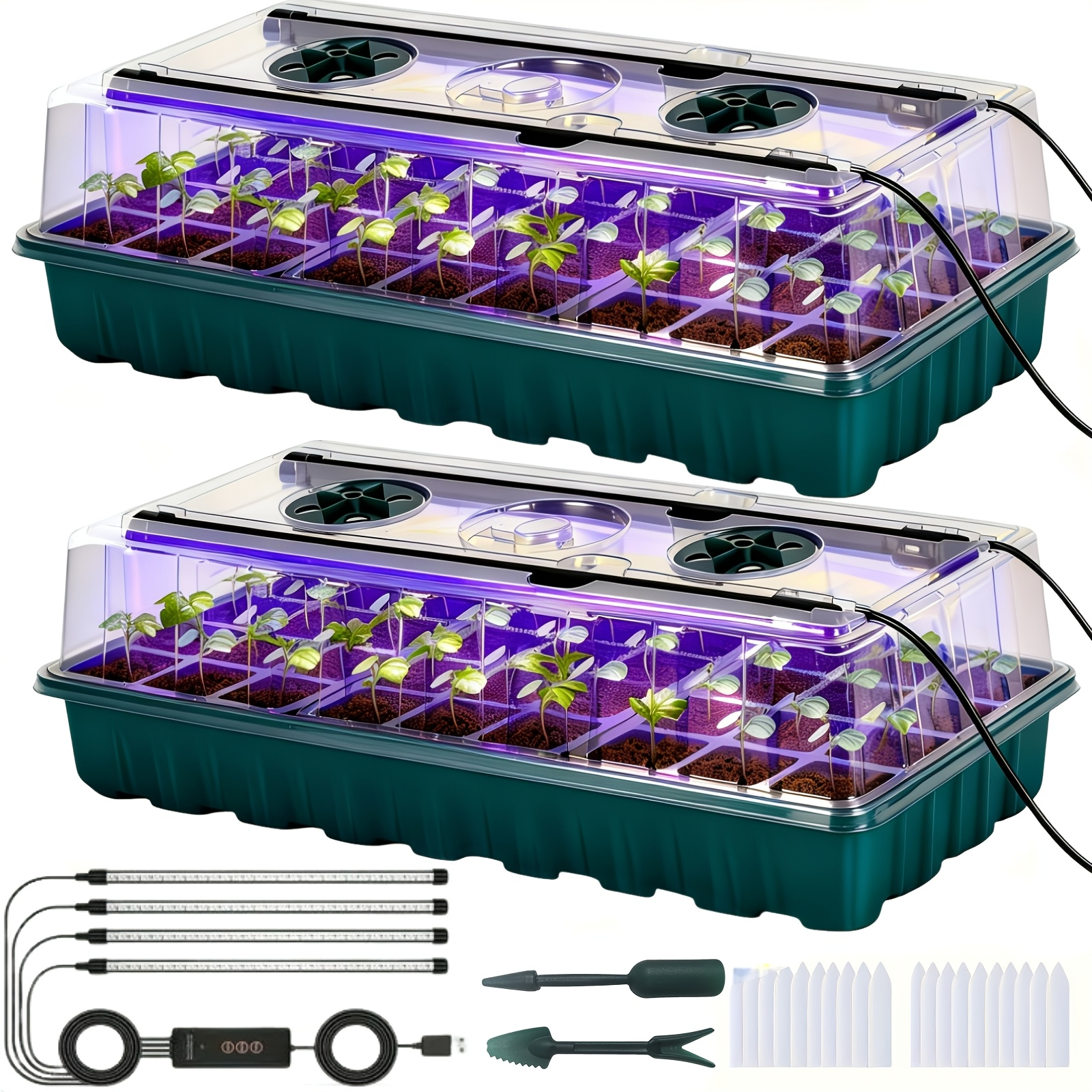 2PCS 72-Cell Seed Growing Kit  - đánh giá và giá Humidity Dome Kit