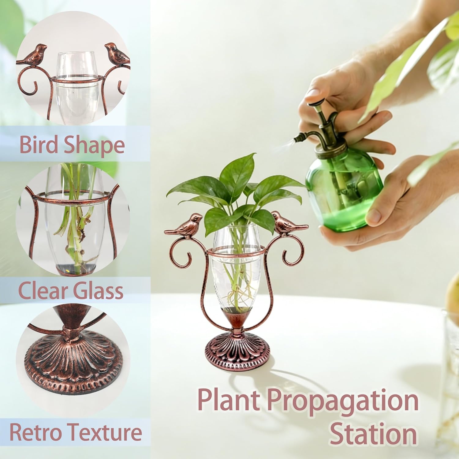 2 Vintage Copper Bird Plant Pr - đánh giá và giá Propagation Station Vase