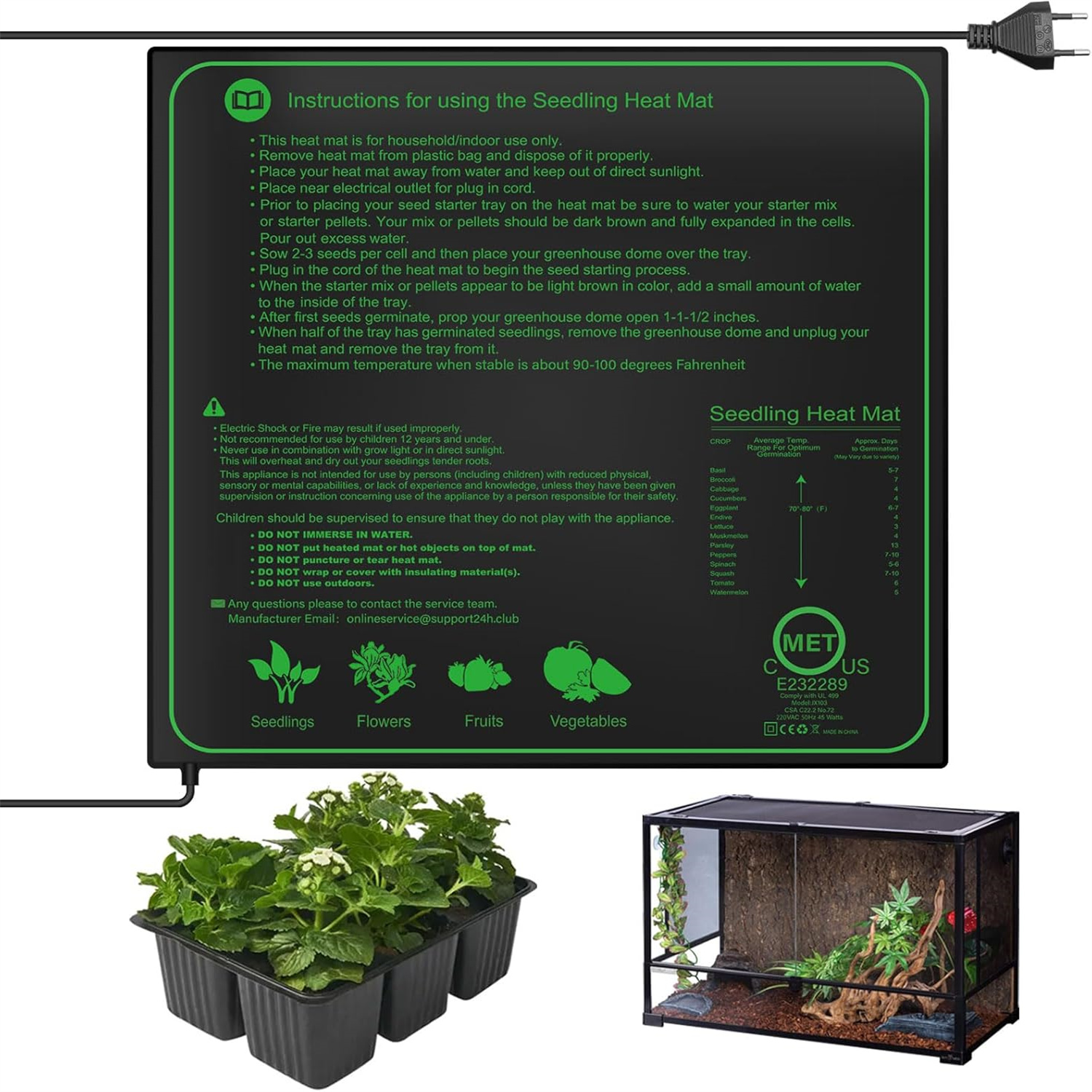 Seedling Heat Mat 10/25/50CM I - đánh giá và giá Rooting Gel Clone
