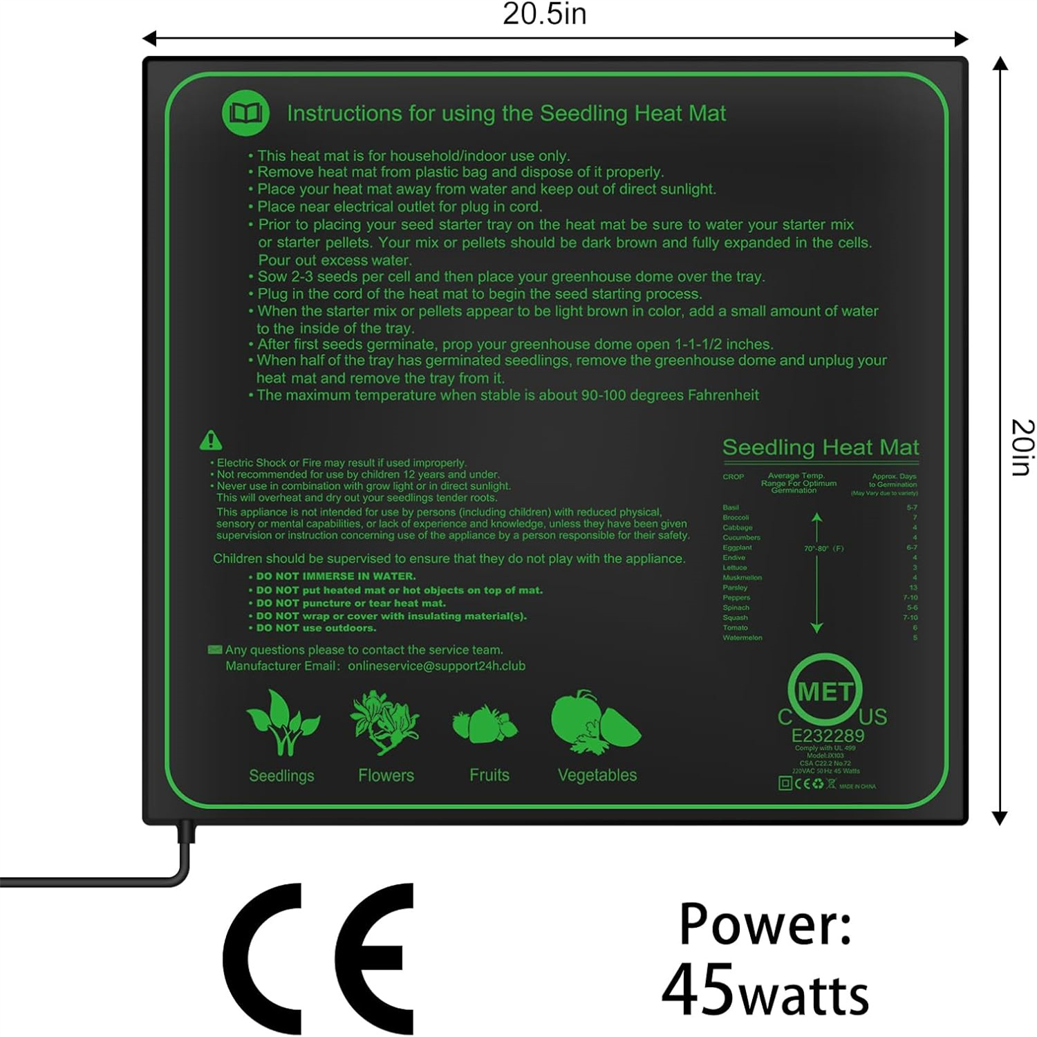 Seedling Heat Mat 10/25/50CM I - đánh giá và giá Rooting Gel Clone